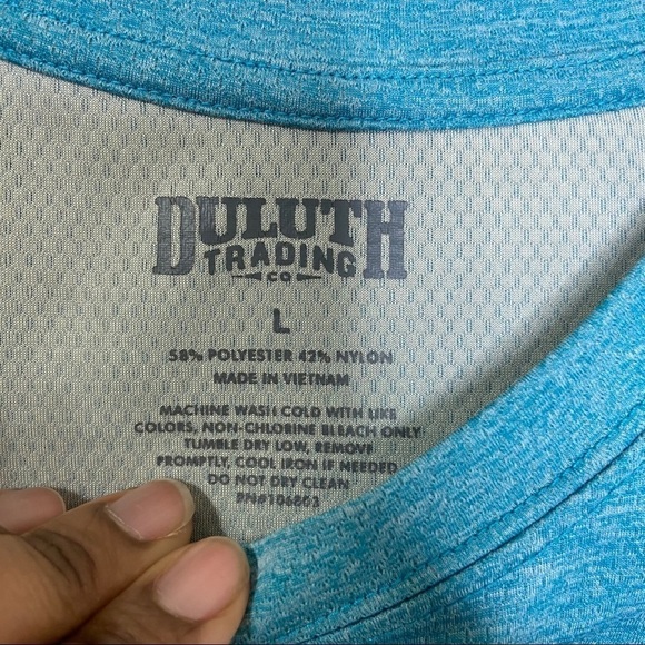 Duluth Trading Co Blue Athletic Top Mens Large Sweat Wicking Casual - Picture 5 of 6